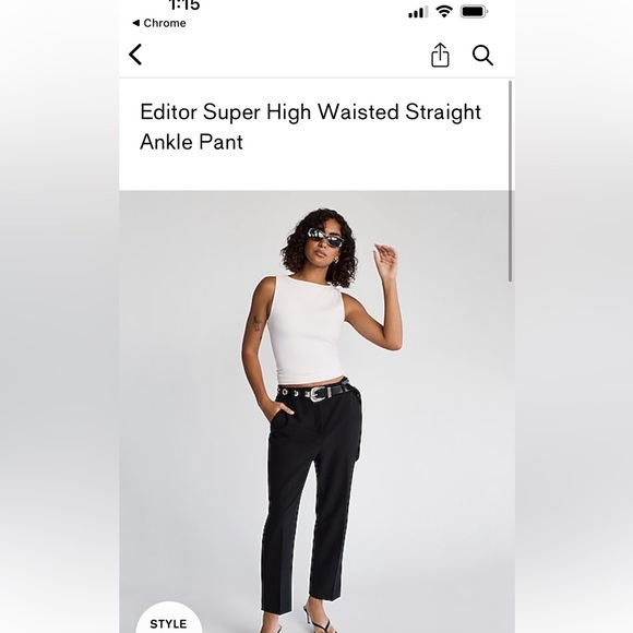 Express Editor Straight Super High-Rise black ankle pant - Picture 10 of 11